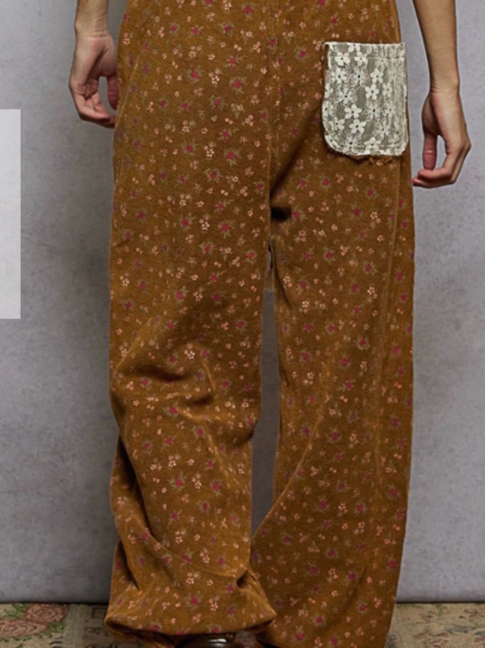NWT POL Boho Patchwork Wide-Leg Pants in Brown - Picture 3 of 9